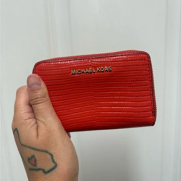 Michael Kors Vibrant Red Textured Wallet - Picture 7 of 7